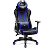 Image de Diablo X-Horn Chaise Gaming Siege Fauteuil Bureau Accoudoirs 3D Design Ergonomique Oreiller Cou Coussin Lombaire Skaï Fonction d'inclinaison Noir-Bleu Normal (L)