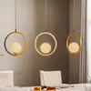 Image de Eko-Light Suspension Vienna, verre opale, laiton, à 3 lampes
