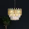 Image de Eko-Light Suspension Aspen Métal doré Cristaux de verre, hauteur 30 cm