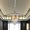 Image de Eko-Light Suspension Aspen métal doré cristaux de verre, hauteur 50 cm