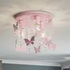 Image de Eko-Light Plafonnier Angelica rose avec papillons