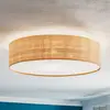 Image de Eko-Light Plafonnier Leano, bois clair, rotin, Ø 50 cm