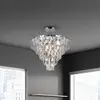 Image de Eko-Light Plafonnier Chelsea métal chromé cristaux de verre Ø 50 cm