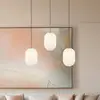 Image de Eko-Light Suspension Alias, métal doré verre opale, à 3 lampes longue