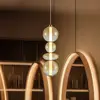 Image de Eko-Light Suspension LED Daphne, verre ambre transparent, hauteur 62 cm