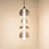 Image de Eko-Light Suspension LED Daphne, verre gris transparent, hauteur 62 cm