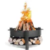 Image de Cookking - Braséro de jardin surélevé en acier MONTANA HIGH de 60 à 80cm de diamètre avec bûcher - Ø 70 cm