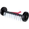 Image de KADAX Aérateur de Gazon avec Roues, Griffe de Jardin pour Pelouse Jardin Mousse Râteau de Coupe en Métal Scarificateur Manuel Accessoires de Jardin Aérateur de Pelouse Cultivateur (sans Manche)