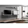 Image de ASM Ensemble Mural - Switch IX - 4 Vitrines Carrées - 2 Bancs TV - 1 étagère - Blanc Et Graphite - Modèle 2