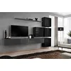 Image de ASM Ensemble Mural - Switch IX - 4 Vitrines Carrées - 2 Bancs TV - 1 étagère - Noir Et Graphite - Modèle 1