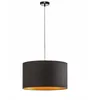 Image de Euluna Suspension en Tissu Roller à intensité variable (Moderne) Noir Textile e. a. pour Salon & Salle manger (1 lampe,à E27), Luminaire Lampe plafond Plafonnier