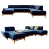Image de MIUFORM Dazzling Daisy U Canapé d'angle 8 Places en U, Droite, Bleu Marine