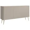 Image de Selsey Commode avec 3 Portes Meuble De Rangement sur Pieds Dorés 163 cm Texturée Push to Open Gris Beige Ovarlo