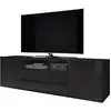Image de Selsey Bros - Meuble TV/Banc TV (140 cm, Noir Mat/Noir Brillant)