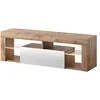 Image de Selsey Bianko - Meuble TV/Banc TV (140 cm, Chene Lancaster/Blanc Brillant, avec LED)