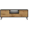Image de Selsey Ploystea - Meuble TV - 137 cm - Noir/Chêne wotan, avec LED - Style Moderne