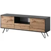 Image de Selsey Ploystea - Meuble TV - 137 cm, Noir/Chêne wotan - Style Moderne