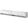 Image de Selsey MIRRGO - Meuble TV 200 cm marbre Blanc avec Insert d'or