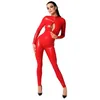 Image de Noir Orgia Combinaison pour femme, rouge, taille S