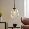 Image de Euluna Suspension Pear S avec abat-jour en verre, noir