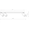 Image de Euluna Spot pour plafond Mono III, à 3 lampes, blanc, 84 cm de long, GU10