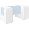 Image de Velinda Passerelle et Velcro Lot de 3 Gros Blocs en Mousse pour Le Jeu ou réhabilitation (Couleur: Blanc, Bleu (Pastel))