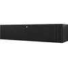 Image de Mirjan24 Meuble TV Lowboard Horizontal Kirtan Slim Valdi Meuble TV Meuble TV avec portes à gaz et portes coulissantes (modèle 150, noir/noir + poignées dorées)