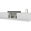 Image de Mirjan24 Armoire TV Tireno 2K - 180 x 40 x 40 cm (l x H x P) - Avec façades rainurées - Table TV, meuble bas, meuble TV, armoire, banc TV (blanc)