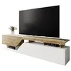Image de Mirjan24 Nesezi 200 Meuble TV bas, ouverture sans poignée, 2 volets/portes, buffet, meuble bas, meuble TV, table TV (blanc/wotan)