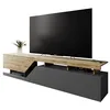 Image de Mirjan24 Nesezi 200 Meuble TV bas, ouverture sans poignée, 2 volets/portes, buffet, meuble bas, meuble TV, table TV (anthracite/wotan)