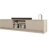 Image de Mirjan24 Armoire TV Tireno 2K - 180 x 40 x 40 cm (l x H x P) - Avec façades rainurées - Table TV, meuble bas, meuble TV, meuble TV, armoire, banc TV (beige sable)