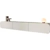 Image de Mirjan24 Roteli 3D Meuble TV bas, système d'ouverture sans poignée, 3 volets/porte, meuble TV, buffet, meuble de télévision, meuble bas, table de télévision (Cachemire)