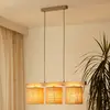 Image de Duolla Suspension Forest, à 3 lampes, bois clair, jute couleur naturelle
