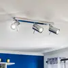 Image de SOLLUX LIGHTING Spot pour plafond Round, chrome, à 3 lampes linéaire