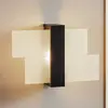 Image de SOLLUX LIGHTING Applique murale Shifted 1, verre et bois wengé
