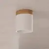 Image de SOLLUX LIGHTING Spot pour plafond Rif, blanc, Ø 12 cm, bois, aluminium