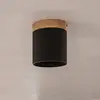 Image de SOLLUX LIGHTING Spot pour plafond Rif, noir, Ø 12 cm, bois, aluminium