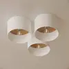 Image de SOLLUX LIGHTING Plafonnier Telesto, blanc, Ø 35 cm, tissu, bois, acier