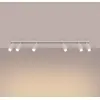 Image de SOLLUX LIGHTING Spot pour plafond Ring, beige, longueur 117 cm, acier, 6 lampes