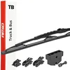 Image de AMiO Balai d'essuie-glace Kit de Lame d'essuie-glace | Version: Balai d'essuie-glace plat 01202 Compatible avec PEUGEOT 207 3/5 portes WA, WC, RENAULT Trafic II Van FL Kangoo I KC, KC0/1