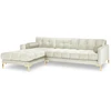 Image de Cosmopolitan Design - Canapé d'angle Gauche Velours Bali beige clair - 293x185x78cm OS