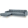 Image de Cosmopolitan Design - Canapé d'angle Gauche Velours Bali bleu - 293x185x78cm OS