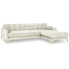 Image de Cosmopolitan Design - Canapé d'angle Droit Velours Bali beige clair - 293x185x78cm OS