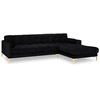 Image de Cosmopolitan Design - Canapé d'angle Droit Velours Bali noir - 293x185x78cm OS
