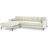 Image de Cosmopolitan Design - Canapé d'angle Gauche Velours Bali beige clair - 293x185x78cm OS