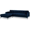 Image de Cosmopolitan Design - Canapé d'angle Gauche Velours Bali bleu roi - 293x185x78cm OS