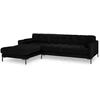 Image de Cosmopolitan Design - Canapé d'angle Gauche Velours Bali noir - 293x185x78cm OS