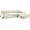 Image de Cosmopolitan Design - Canapé d'angle Droit Velours Bali beige clair - 293x185x78cm OS