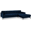 Image de Cosmopolitan Design - Canapé d'angle Droit Velours Bali bleu roi - 293x185x78cm OS