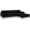 Image de Cosmopolitan Design - Canapé d'angle Droit Velours Bali noir - 293x185x78cm OS